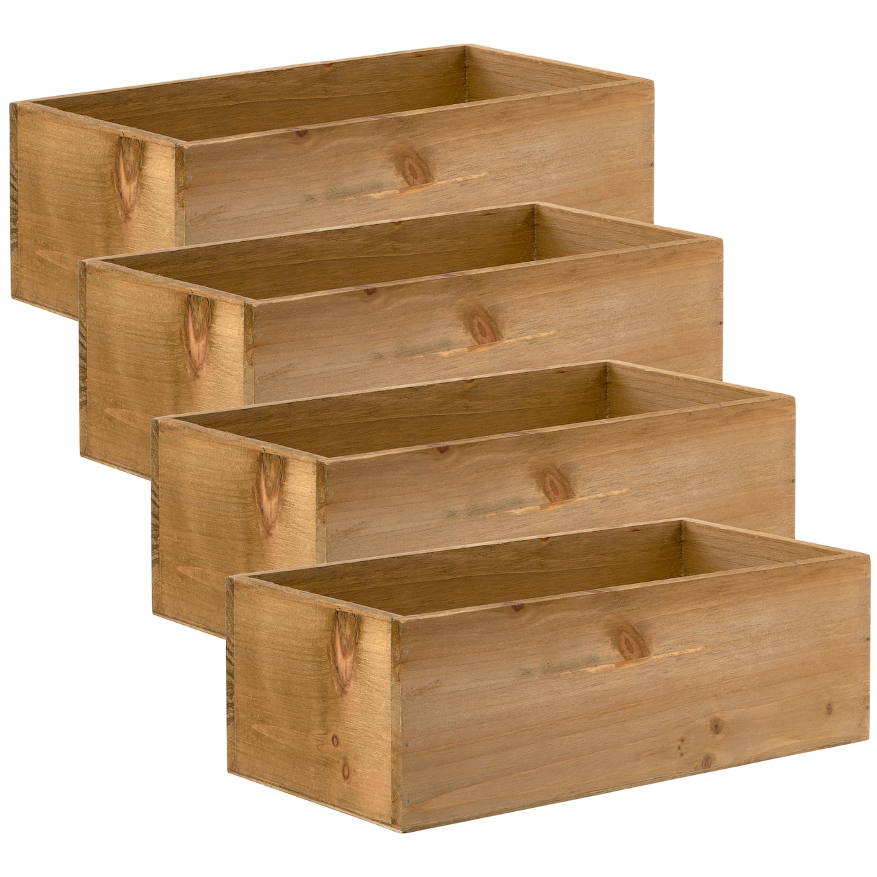 4 Pack: 12" x 5.75" x 4" Pallet Wood Bin by Make Market®